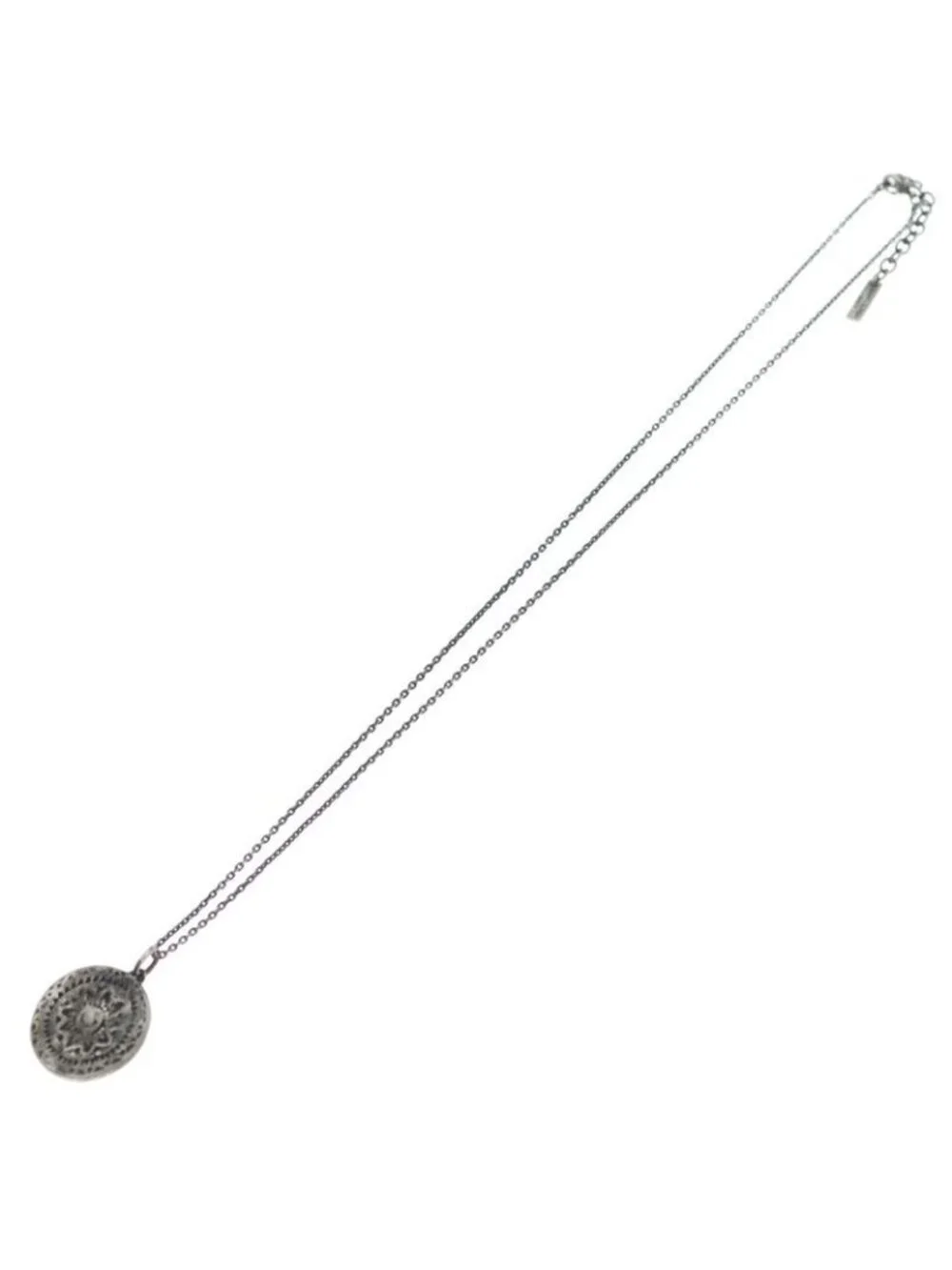 Saint Laurent Paris Chain Necklace Medal Pendant Silver - Picture 2 of 6